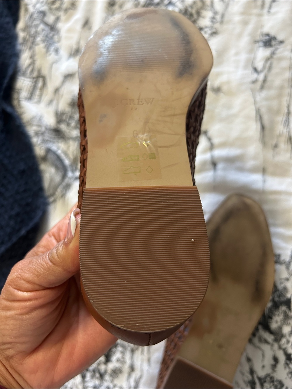 J. Crew Brown Woven synthetic Leather Loafers with Bow - Picture 7 of 9